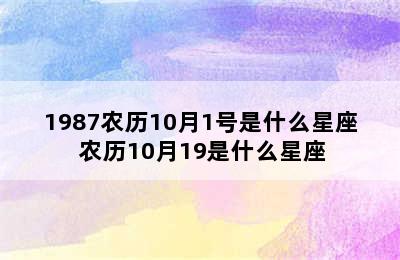 1987农历10月1号是什么星座 农历10月19是什么星座